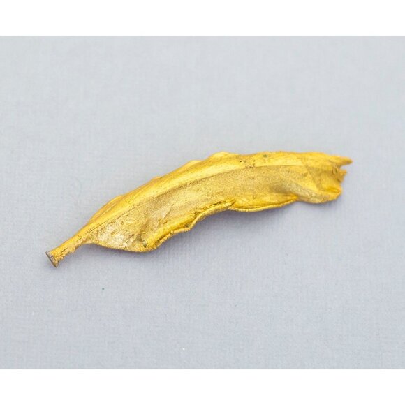 Golden feather vintage brooch (C7) - Picture 1 of 2